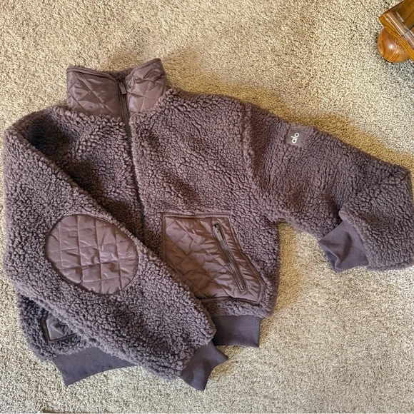 ALO Yoga Sherpa Edge Bomber Jacket - Picture 1 of 4